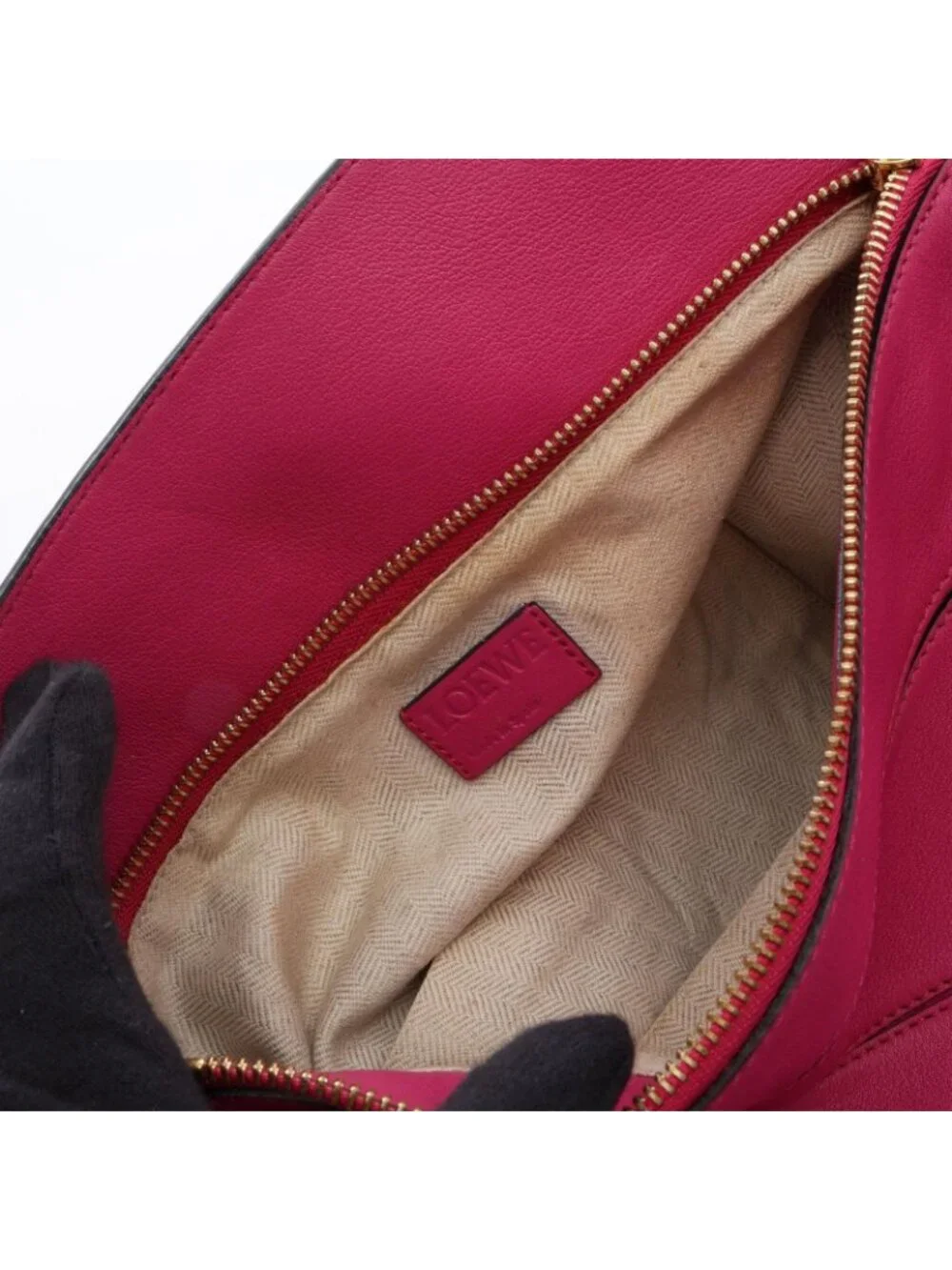Loewe Handbag Puzzle Bag 2-Way Magenta Leather